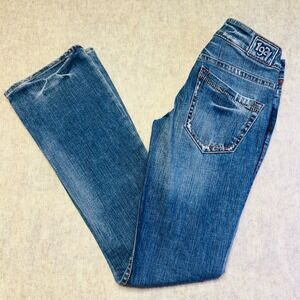 1921 Western Glove Works Jeans Women Blue Flared Bootcut Denim Size 26/34 Stitch